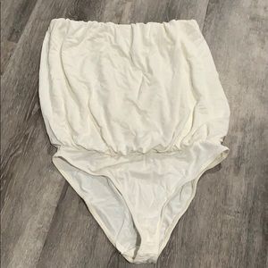 Cream Tube Top Bodysuit